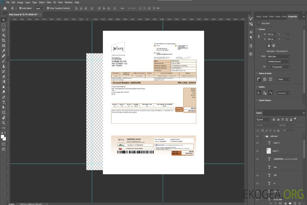 Facture de services publics pour les entreprises de Joburg, Afrique du Sud Modèles Word et PDF de pages template Facture de services publics pour les entreprises de Joburg, Afrique du Sud Modèles Word et PDF de pages template